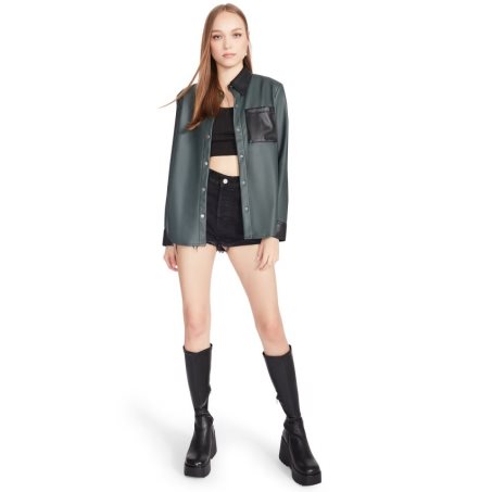 Dark Green Steve Madden Sam Women's Shirt Jackets | PH 7456WVJ